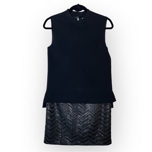 Hoss Intropia Anthropologie Black Mod Shift Dress With Sequin Bottom Sz 36/ 4